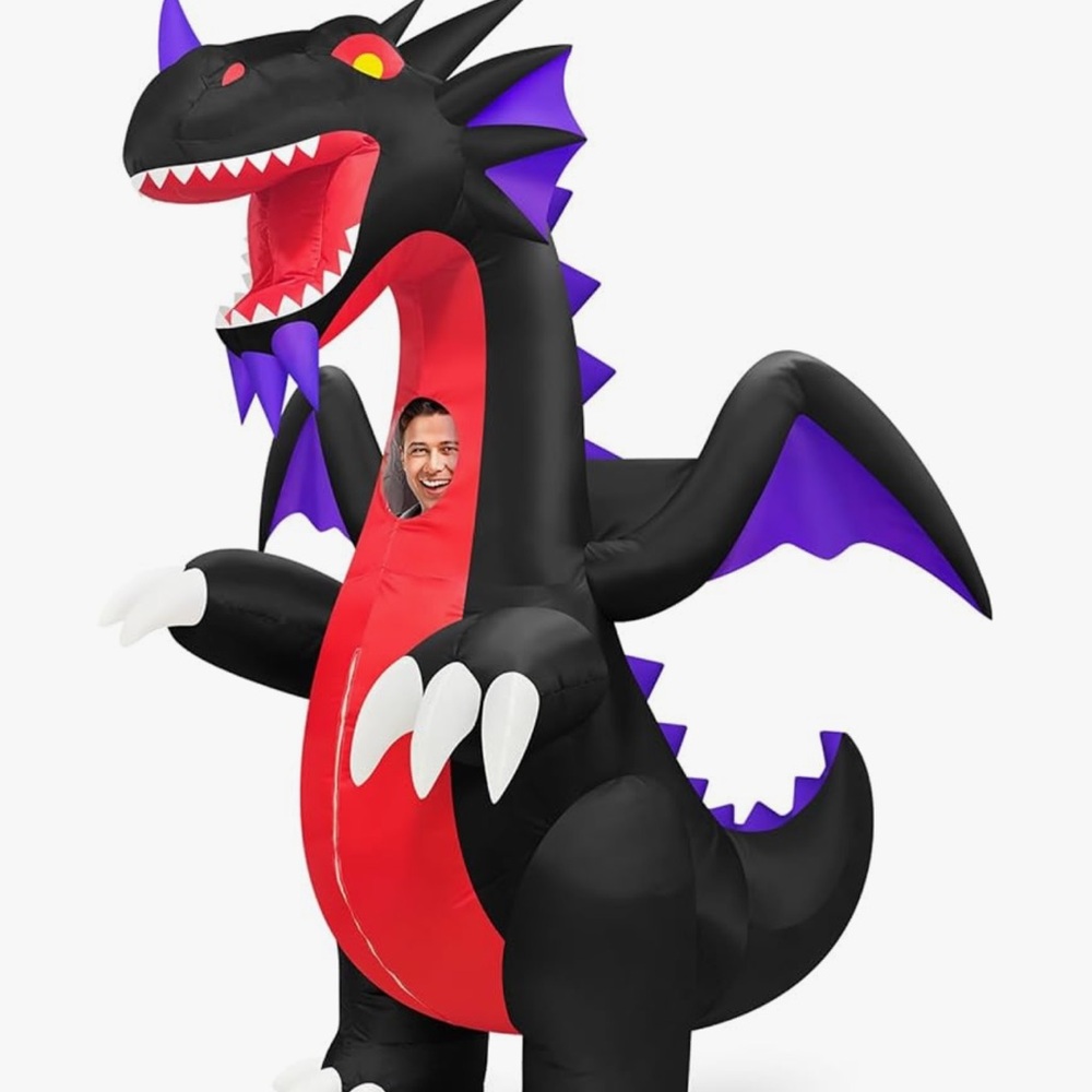 Inflatable Black and Red Dragon Costume